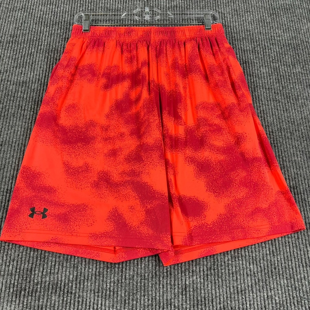 Under Armour Shorts Mens Large Red Camo Active Training Workout Gym Casual